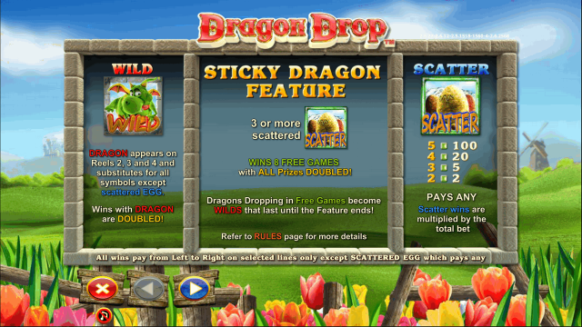 Игровой интерфейс Dragon Drop 8
