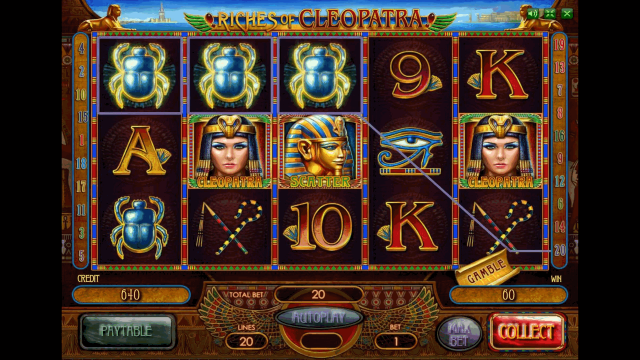 Игровой интерфейс Riches Of Cleopatra 2